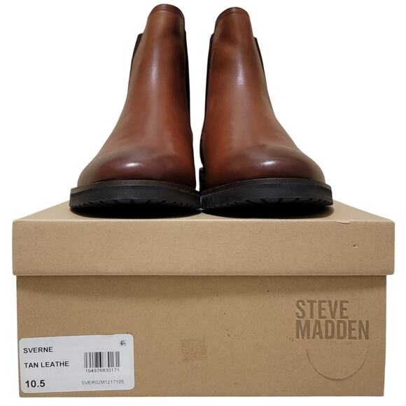 Steve Madden Men Sverne Chelsea Ankle Boots Size US 10.5M Tan Brown Leather main image 5